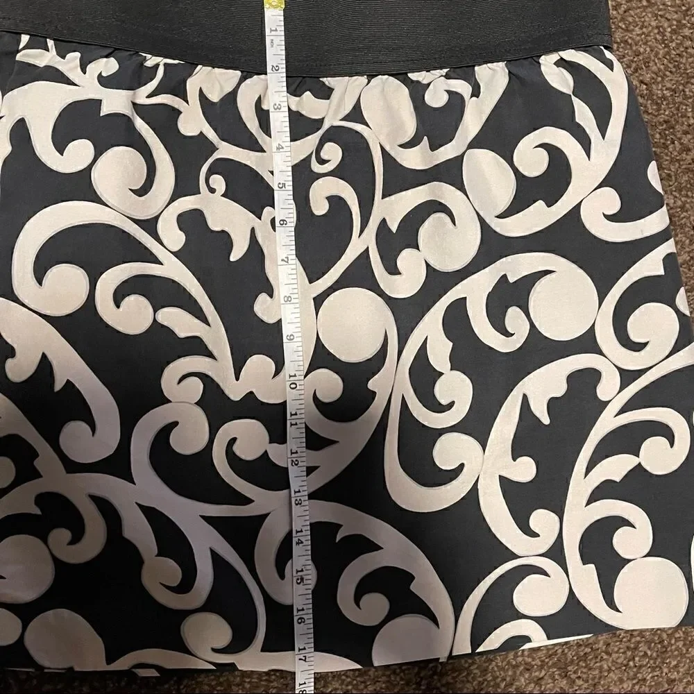 LOFT- Women’s Printed A-Line Elastic Waist Silk Blend Mini Skirt, Size 10